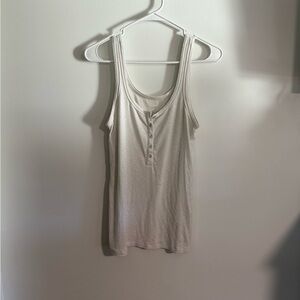 Aerie Cream Button-Front Tank Top